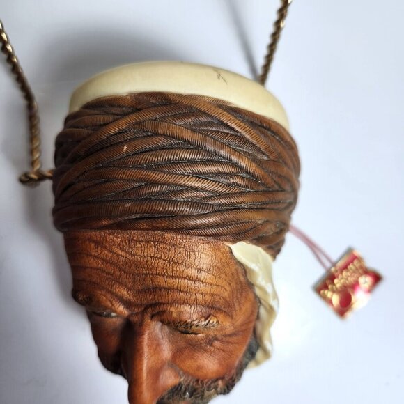 Bossons Persian Man Chalkware Head Wall Hanging England Vintage 70s - Picture 3 of 9